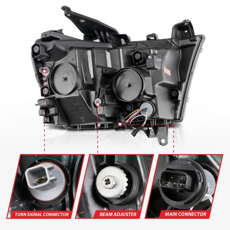 ANZO 2019-2020 Dodge Ram 1500 LED Projector Headlights Plank Style - 111494-R-C-Dub Tech