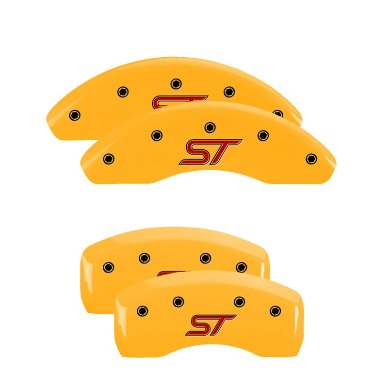 MGP Caliper Covers Set of 4: Yellow finish, Black ST / ST Ford