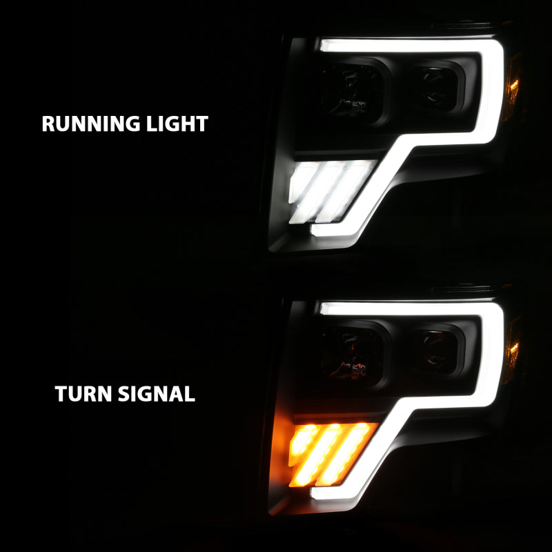 ANZO 2009-2013 Ford F-150 Projector Light Bar G4 Switchback H.L.Black - 111469-C-Dub Tech