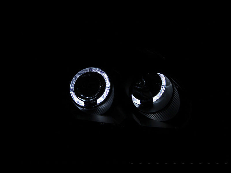 ANZO 1996-1998 Honda Civic Projector Headlights w/ Halo Black - 121068-C-Dub Tech