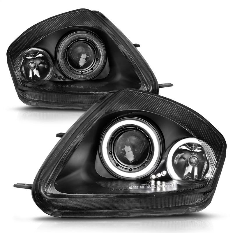 ANZO 2000-2005 Mitsubishi Eclipse Projector Headlights w/ Halo Black - 121332-C-Dub Tech