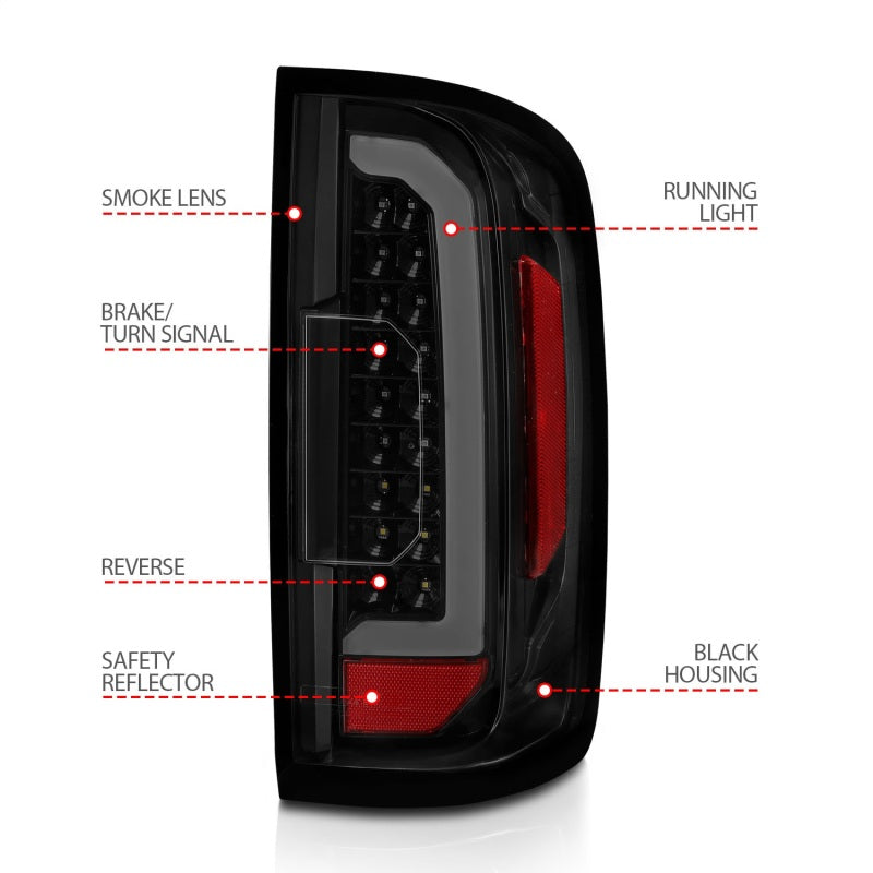 ANZO 15-21 GMC Canyon LED Taillights w/ Light Bar Black - 311403-C-Dub Tech