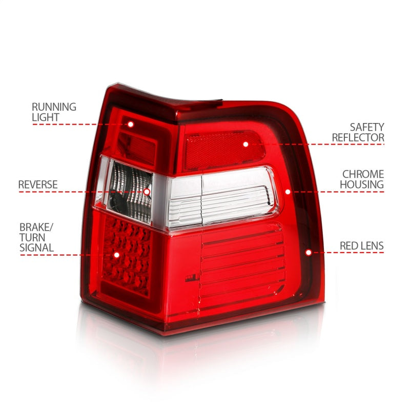 ANZO 07-17 For Expedition LED Taillights w/ Light Bar Chrome - 311410-C-Dub Tech