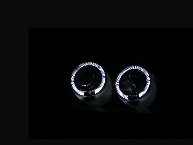 ANZO 2001-2003 Honda Civic Projector Headlights w/ Halo Black - 121055-C-Dub Tech