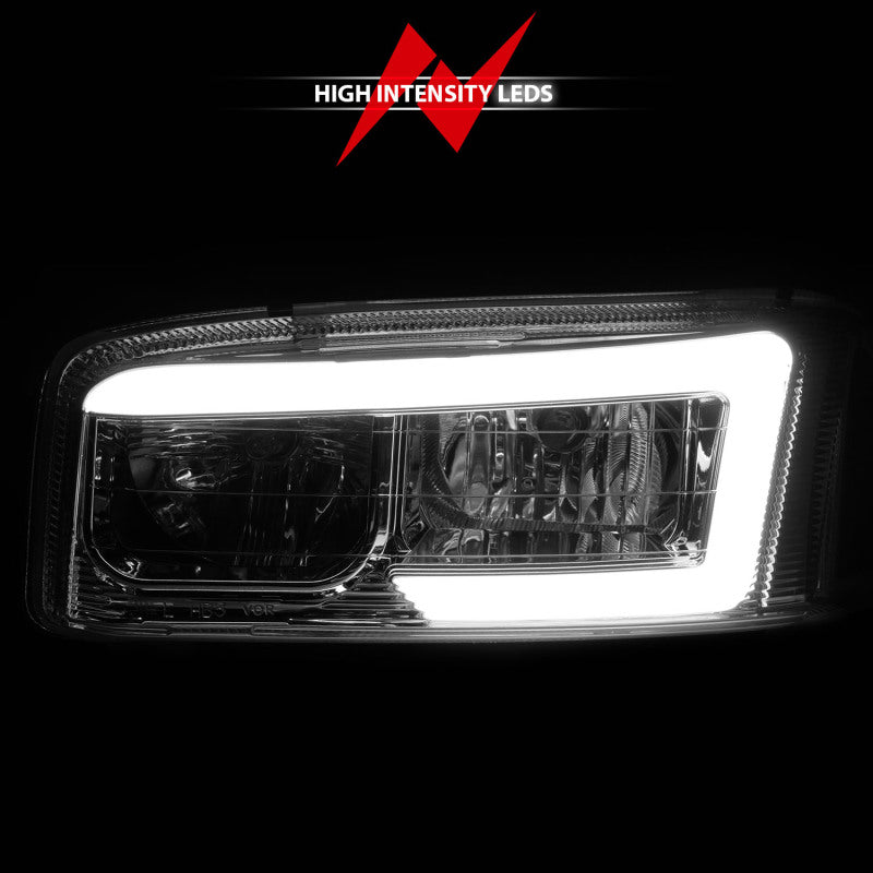 Anzo 99-17 GMC Sierra/Denali Headlights Chrome Amber (w/C Light Bars) - 111523-C-Dub Tech
