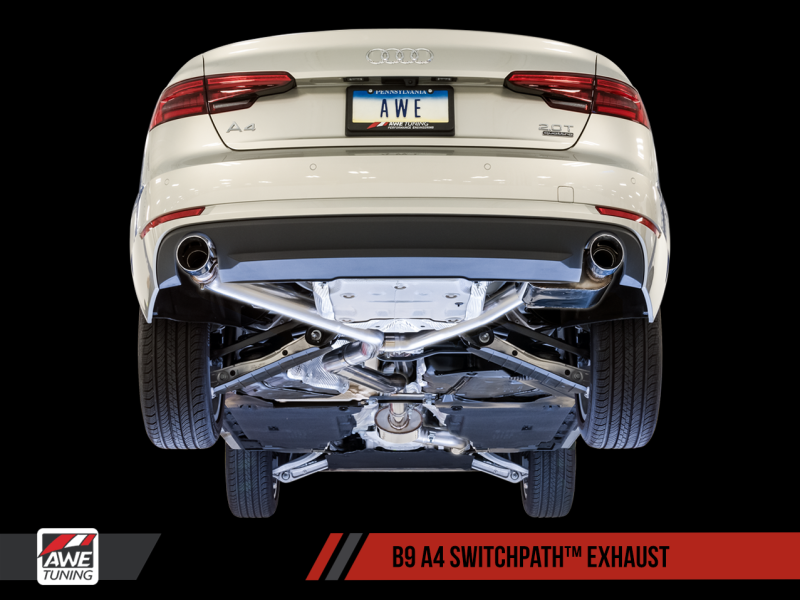 AWE Tuning Audi B9 A4 SwitchPath Exhaust Dual Outlet - - 3025-32014-C-Dub Tech