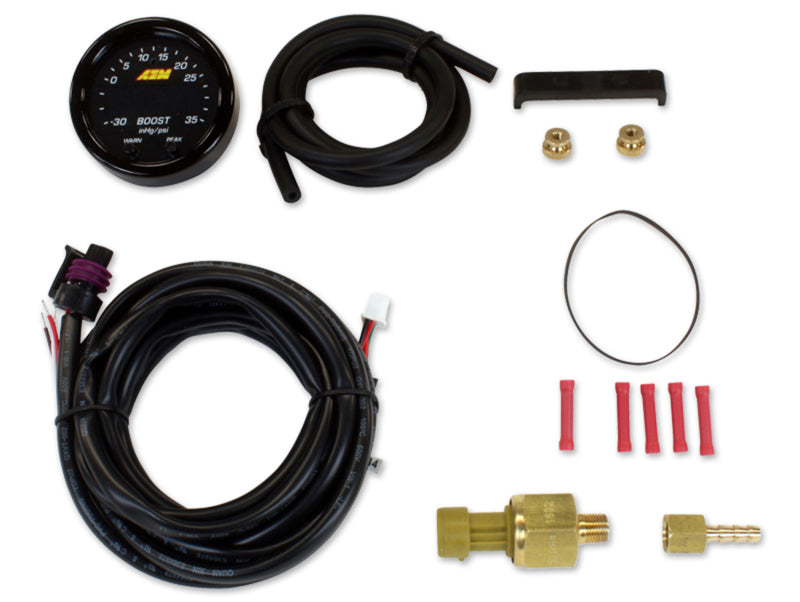 AEM X-Series Boost Pressure -30inHg 60psi Gauge Kit - 30-0308-C-Dub Tech