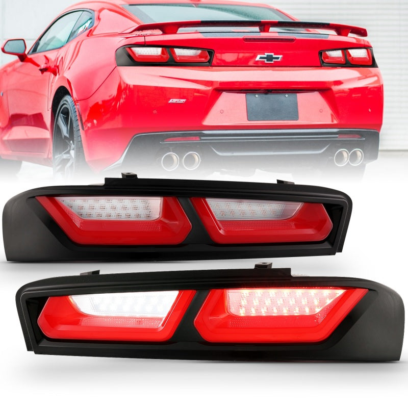 ANZO 2016-2018 Chevrolet Camaro L.E.D T.L Red/Clear - 321349-C-Dub Tech