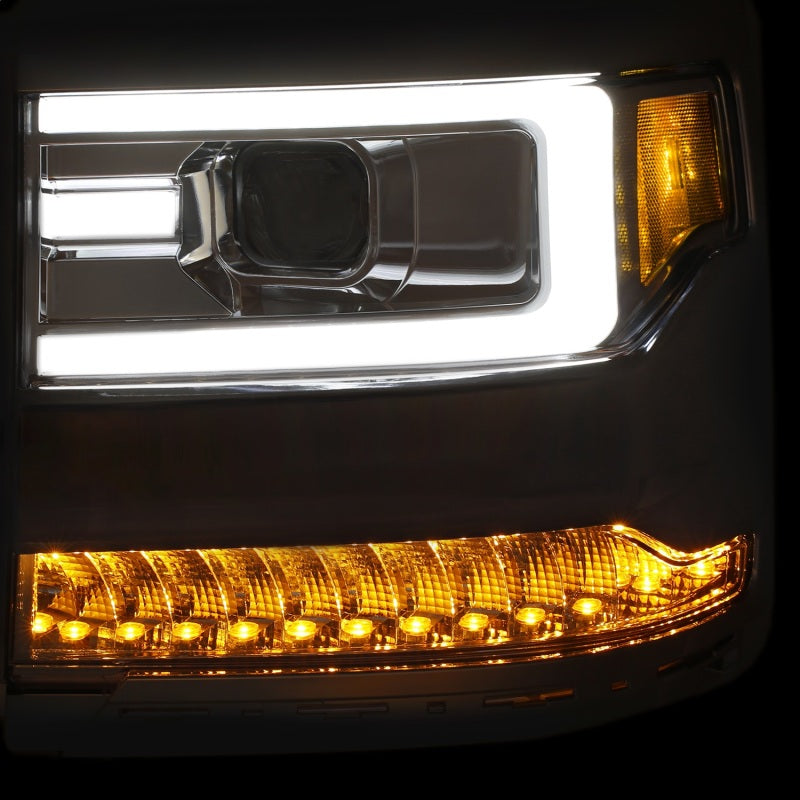 ANZO 16+ Chevy Silverado 1500 Projector Headlights Plank Style Chrome - 111376-C-Dub Tech
