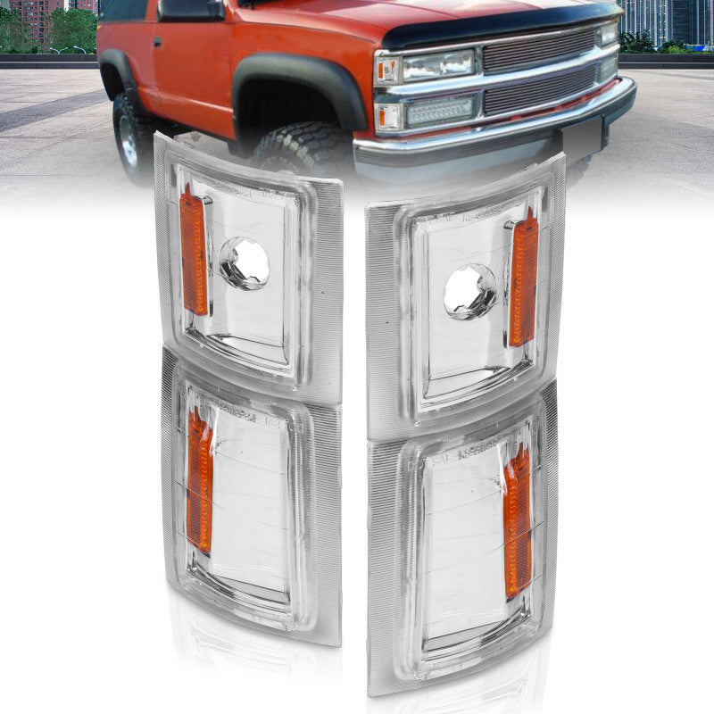ANZO 1994-1998 Chevrolet Blazer Corner Lights Clear Lens w/ Amber - 521041-C-Dub Tech