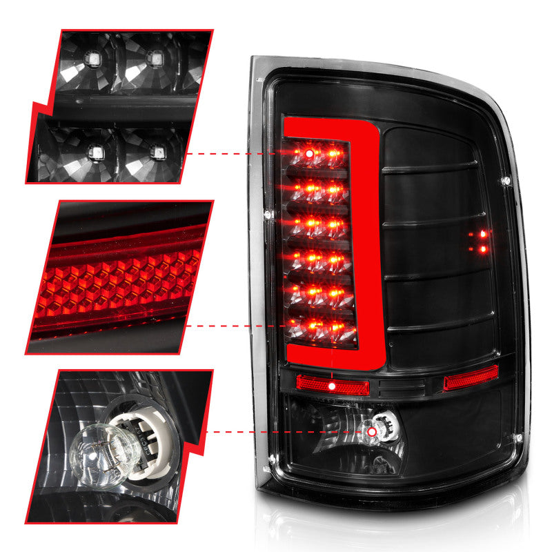 ANZO 2007-2013 GMC Sierra LED Tail Lights w/ Light Bar - 311388-C-Dub Tech