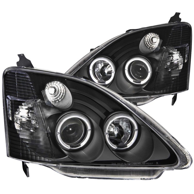 ANZO 2002-2004 Honda Civic Projector Headlights w/ Halo Black - 121057-C-Dub Tech