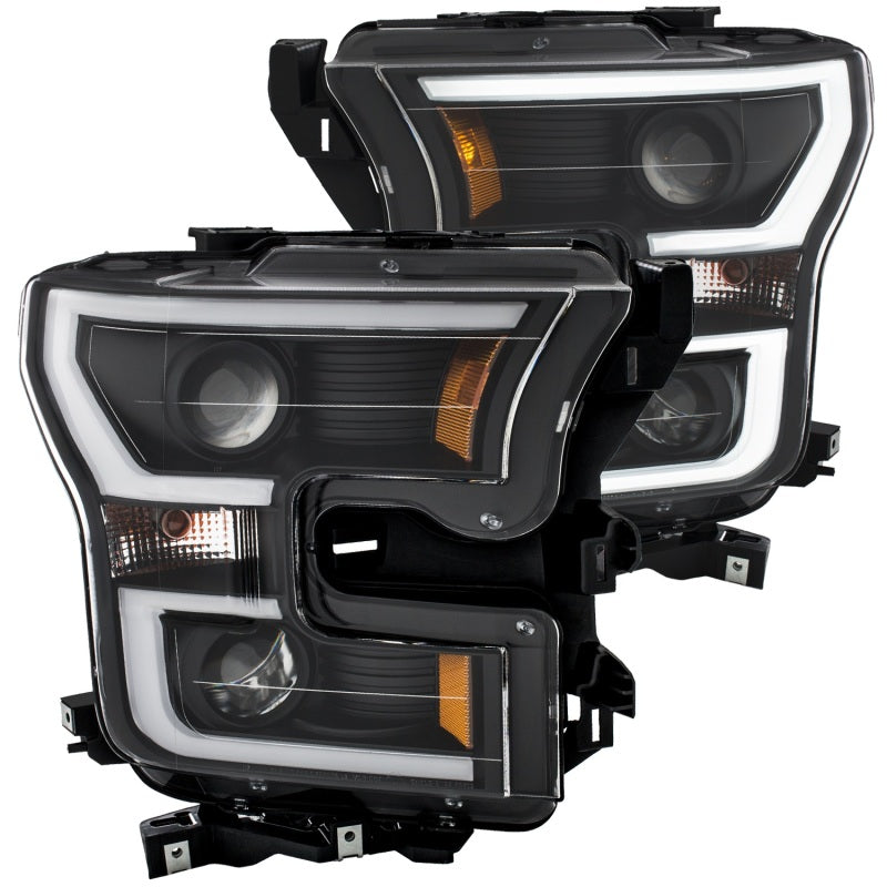 ANZO 2015-2017 Ford F-150 Projector Headlights w/ Plank Style Switchback - 111357-C-Dub Tech