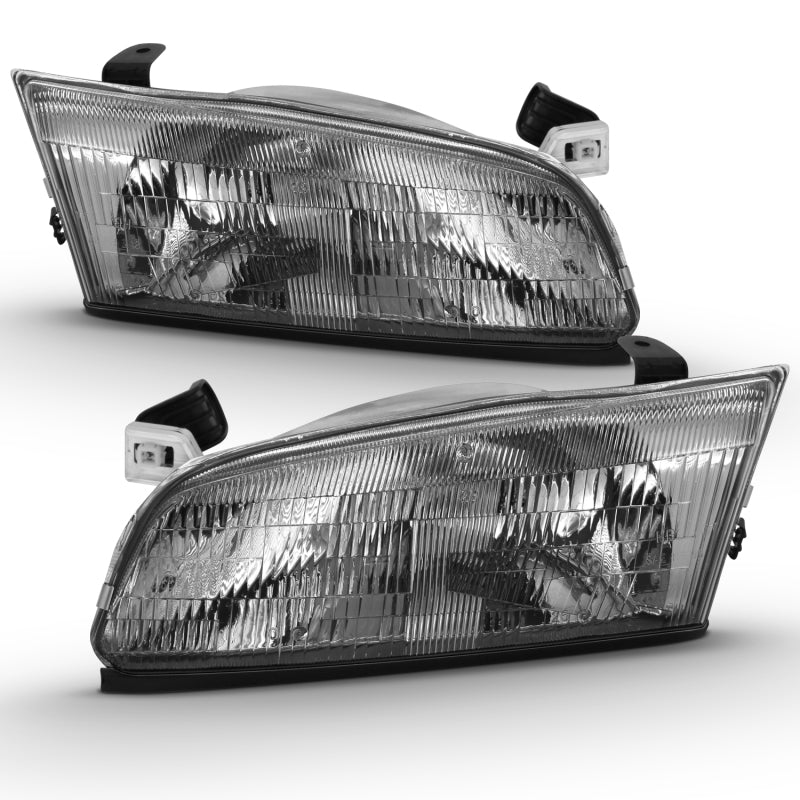 ANZO 1997-1999 Toyota Camry Crystal Headlight Chrome Amber(OE) - 121555-C-Dub Tech