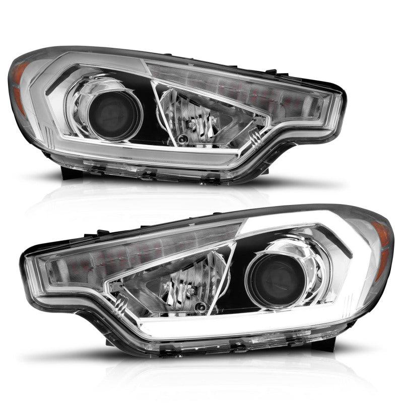 ANZO 2014-2016 Kia Forte Projector Headlights w/ Light Bar Chrome - 121563-C-Dub Tech