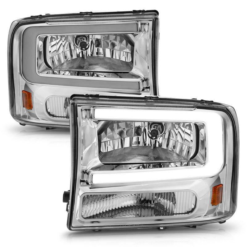 ANZO 99-04 Ford F250/F350/F450/Excursion (excl. 99) Crystal Headlights - w/ - 111550-C-Dub Tech