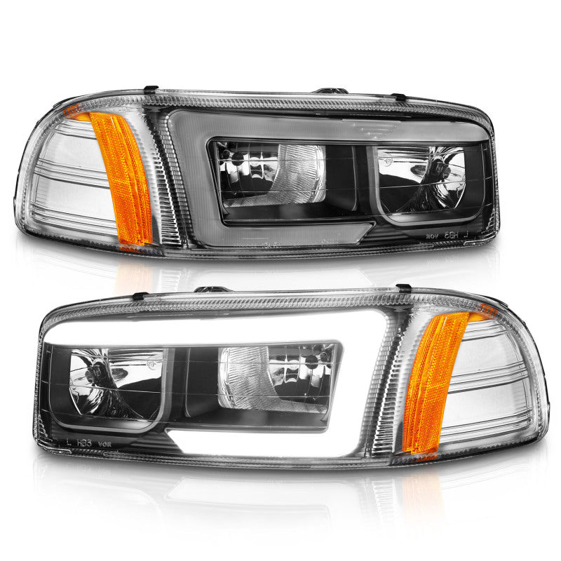 Anzo 99-17 GMC Sierra/Denali Headlights Black Amber (w/C Light Bars) - 111522-C-Dub Tech