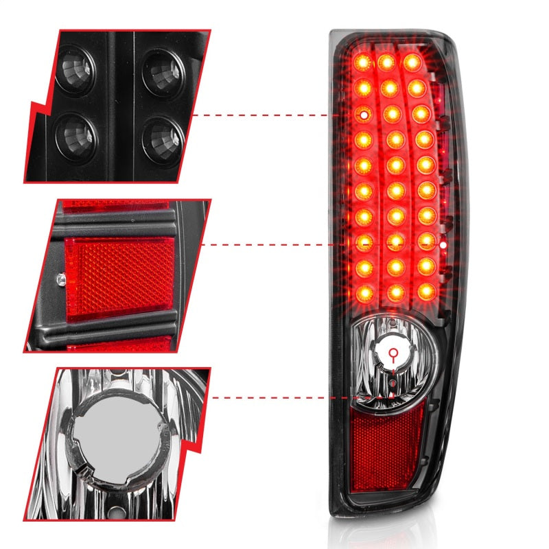 Anzo 04-10 Chevy Colorado LED Tailights G2 - Black - 311385-C-Dub Tech