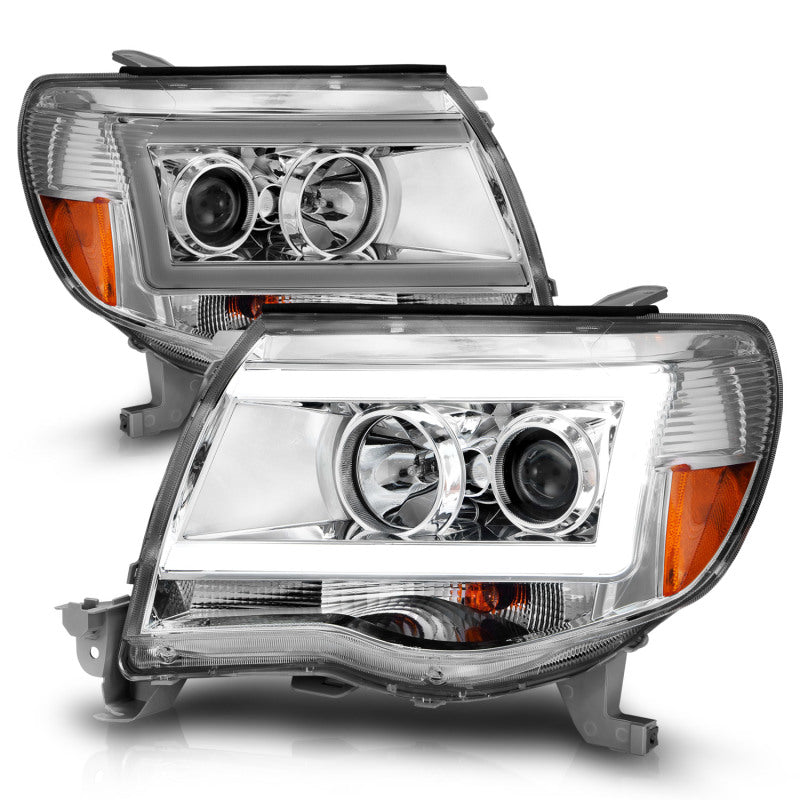 ANZO 2005-2011 Toyota Tacoma Projector Headlights w/ Light Bar Chrome - 111518-C-Dub Tech