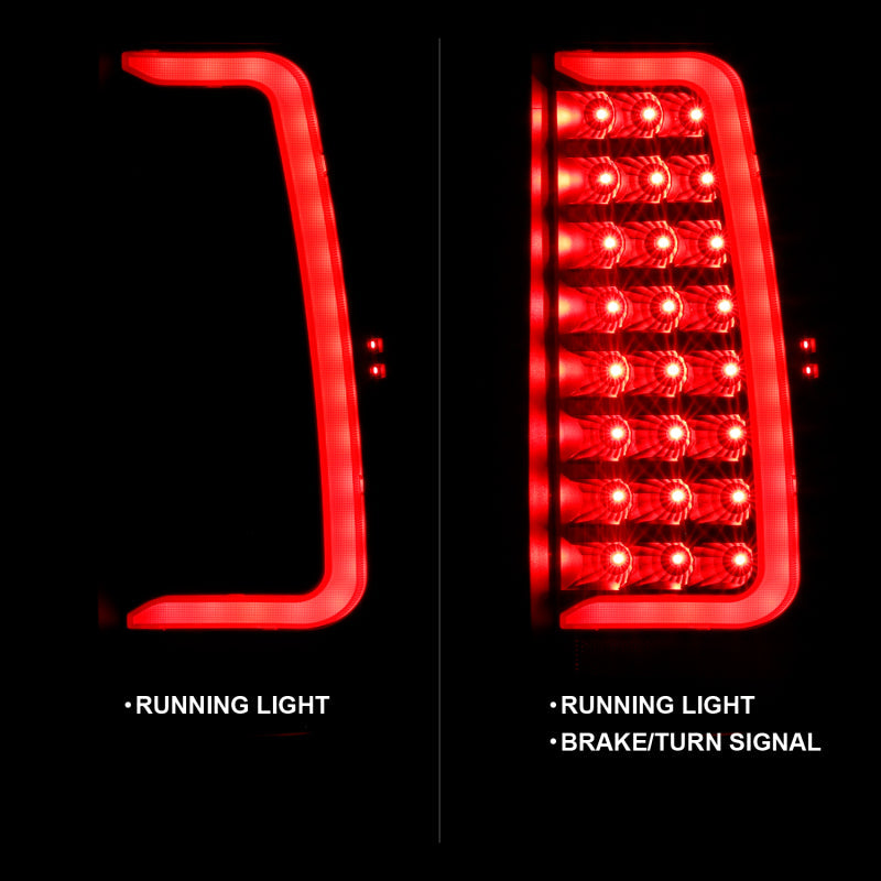 ANZO 2007-2014 Chevy Tahoe LED Taillight Plank Style Black w/Clear - 311321-C-Dub Tech