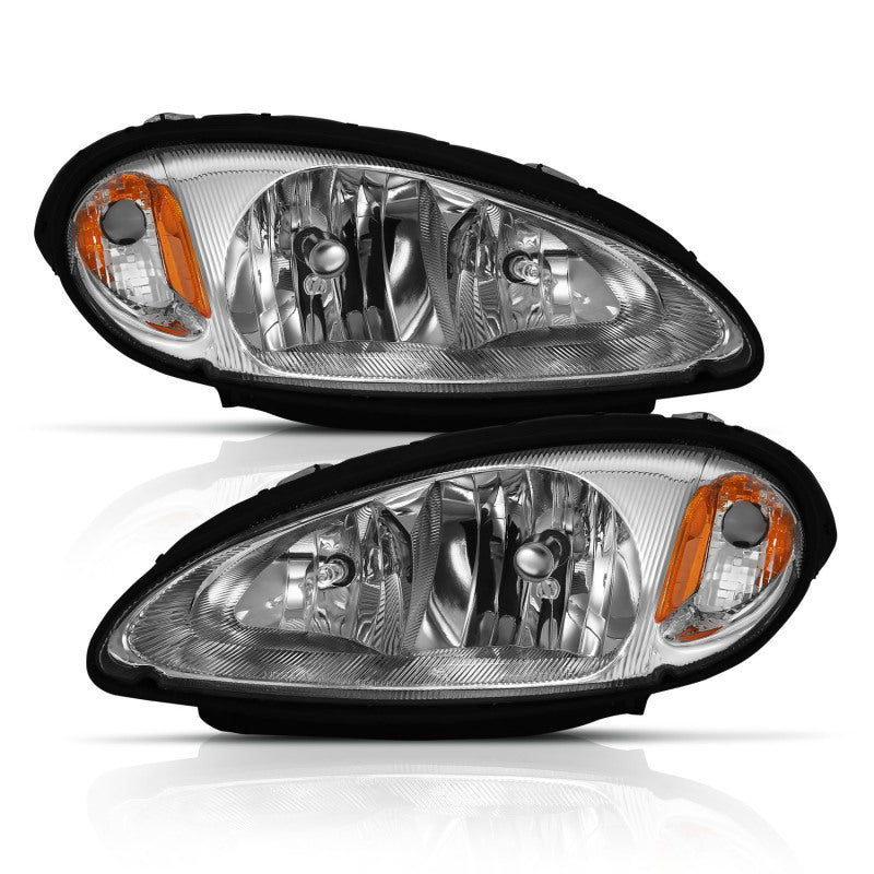 ANZO 2001-2005 Chrysler Pt Cruiser Crystal Headlight Chrome Amber (OE) - 111472-C-Dub Tech