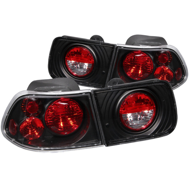 ANZO 1996-2000 Honda Civic Taillights Black - 221062-C-Dub Tech