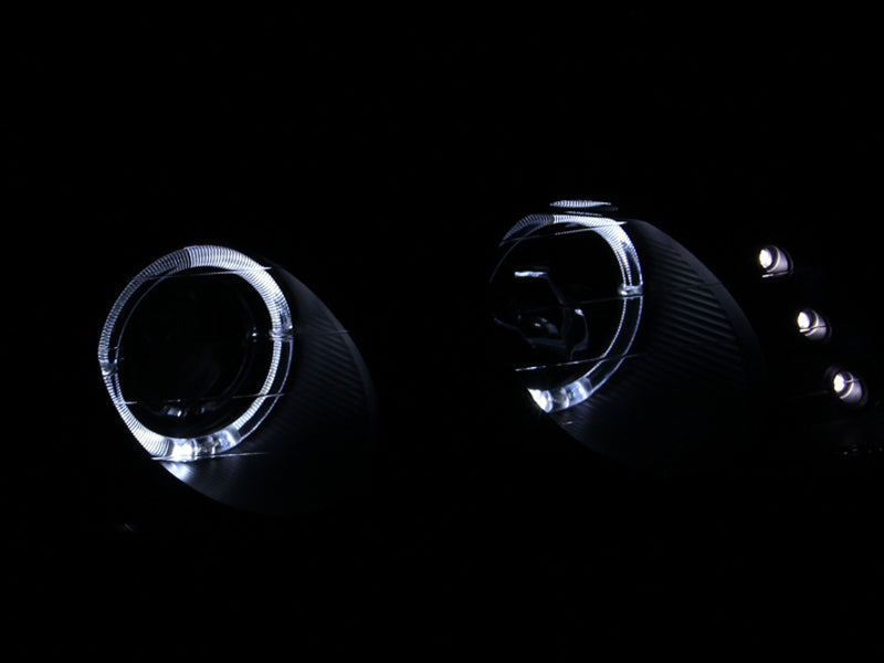 ANZO 1997-1999 Mitsubishi Eclipse Projector Headlights w/ Halo Black G2 - 121365-C-Dub Tech