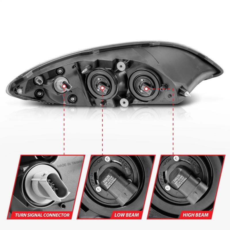 ANZO 2008-2016 International Prostar Crystal Headlights Chrome Housing - 131033-C-Dub Tech