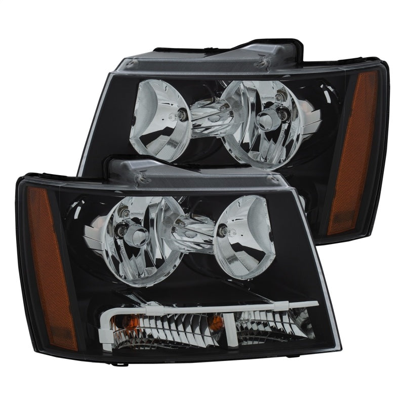 ANZO 2007-2014 Chevrolet Tahoe/Suburban Crystal Headlights Black - 111392-C-Dub Tech