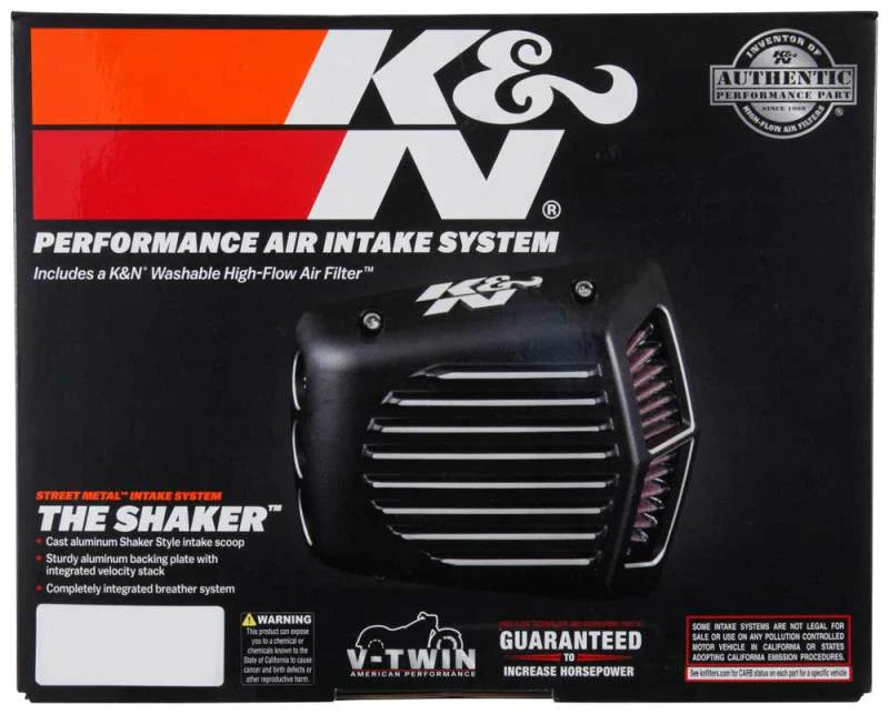 K&N Street Metal Intake System 08-16 Harley Davidson Shaker Silver - RK-3951S