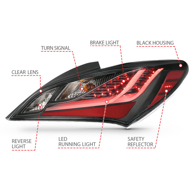 ANZO 10-13 Hyundai Genesis 2DR LED Taillights Smoke - 321347-C-Dub Tech