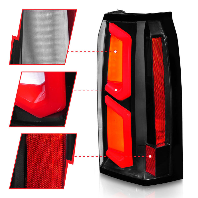 ANZO 2015-2020 Chevrolet Tahoe LED Tail Lights w/ Light Bar - 311374-C-Dub Tech