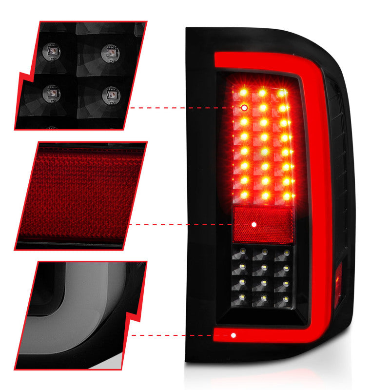 ANZO 2007-2013 Chevrolet Silverado1500/ 2500/ 3500 LED Tail Lights w/ - 311381-C-Dub Tech