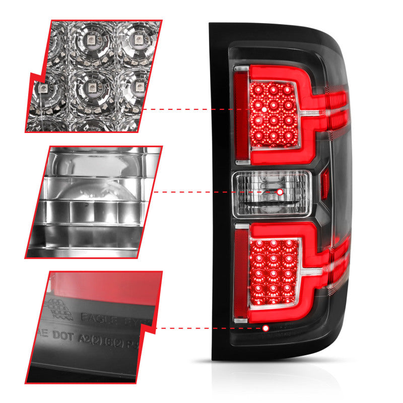 ANZO 2014-2018 Chevy Silverado 1500 LED Taillights Black - 311289-C-Dub Tech