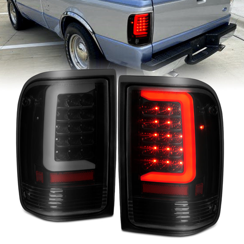 ANZO 1993-1997 Ford Ranger LED Tail Lights w/ Light Bar - 311360-C-Dub Tech