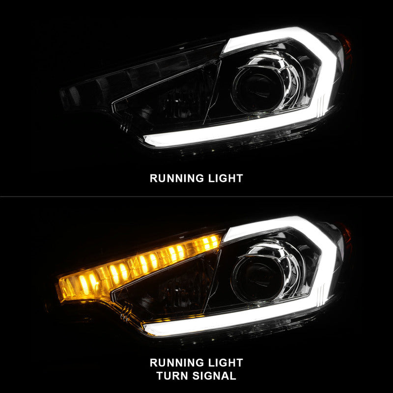 ANZO 2014-2016 Kia Forte Projector Headlights w/ Light Bar Chrome - 121561-C-Dub Tech