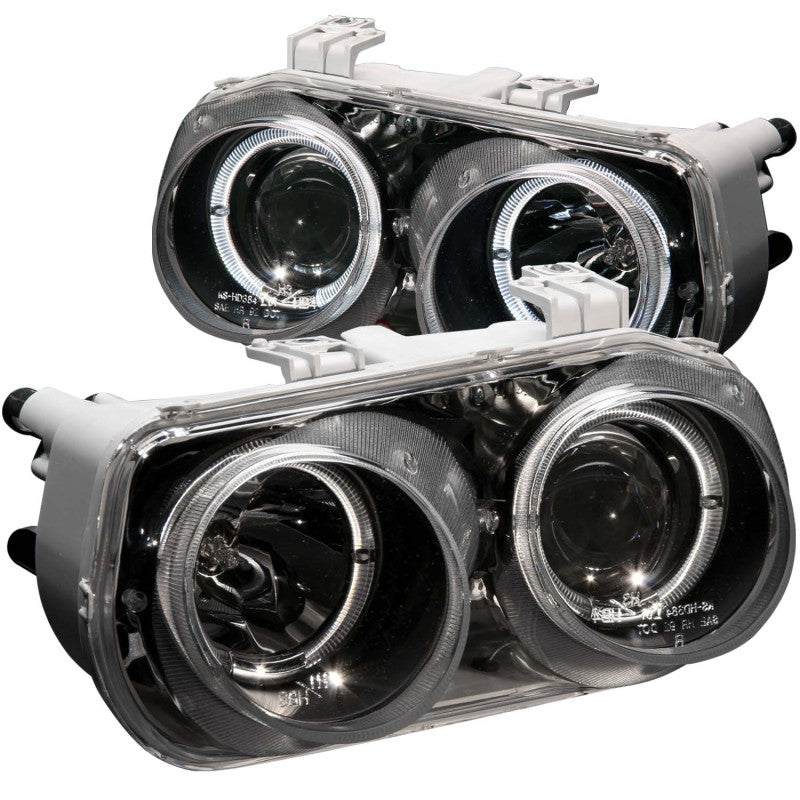 ANZO 1994-1997 Acura Integra Projector Headlights w/ Halo Black - 121003-C-Dub Tech