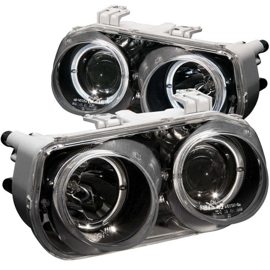 ANZO 1994-1997 Acura Integra Projector Headlights w/ Halo Black - 121003-C-Dub Tech