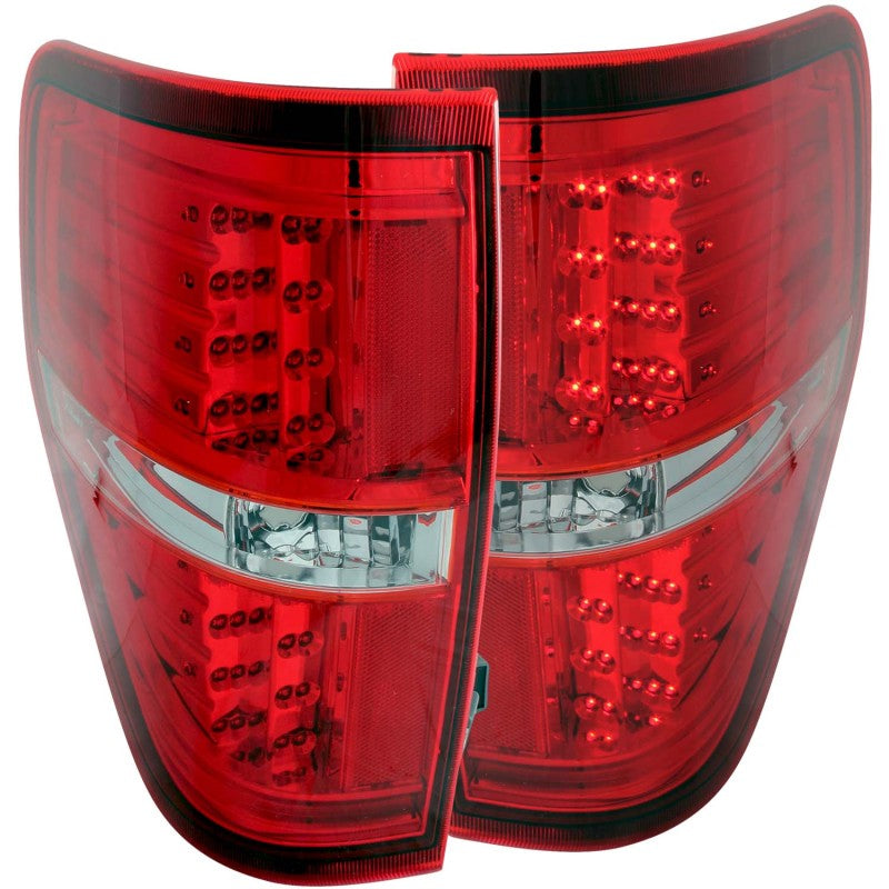 ANZO 2009-2014 Ford F-150 LED Taillights Red/Clear - 311139-C-Dub Tech