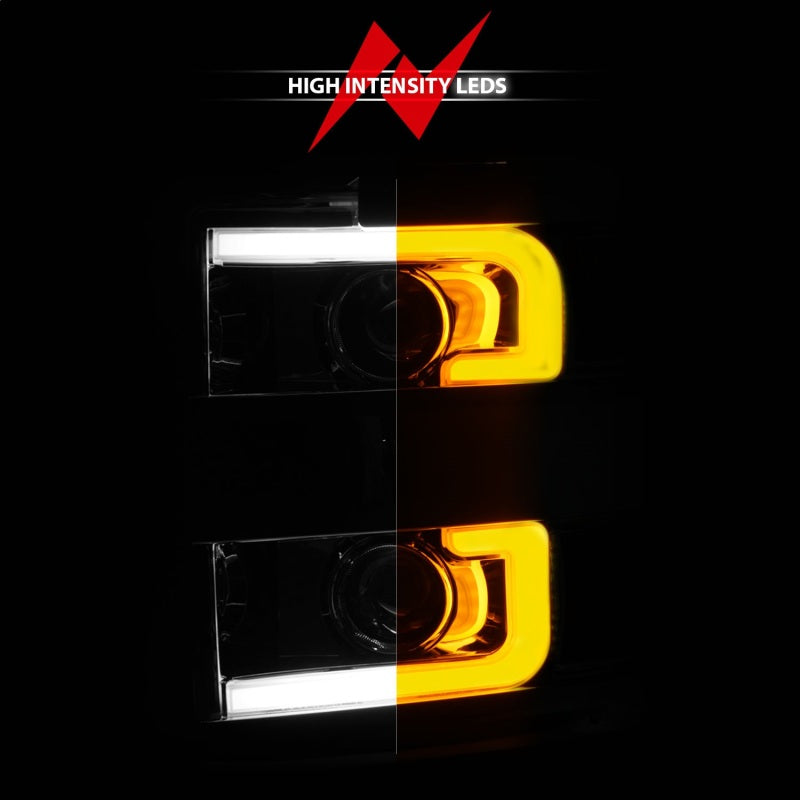 ANZO Projector Headlights 15-17 Chevrolet Silverado 2500HD / 3500HD Chrome - 111366-C-Dub Tech
