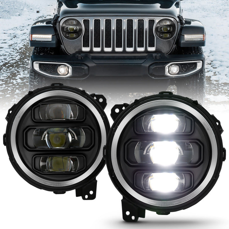 ANZO 2018-2019 Jeep Wrangler Full Led ProjectorH.L Black - 111466-C-Dub Tech