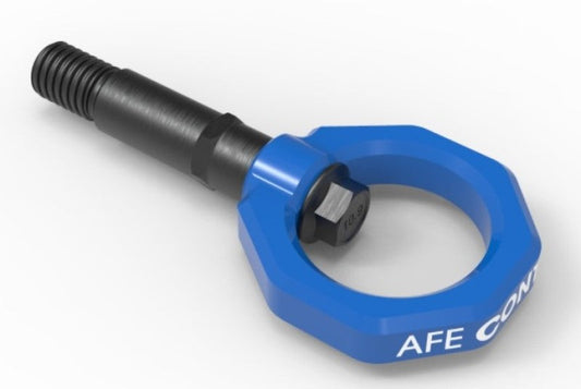aFe Control Rear Tow Hook Blue 20-21 Toyota GR Supra - 450-721002-L-C-Dub Tech