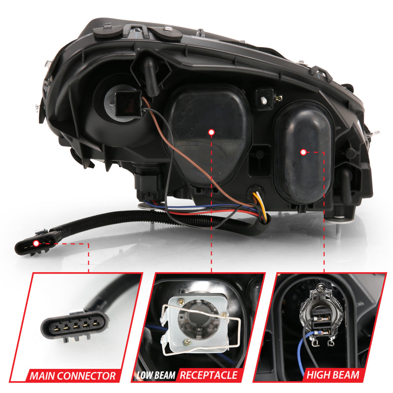 ANZO 2005-2013 Chevy Corvette Projector Plank Style Switchback H.L. Black - 121553-C-Dub Tech