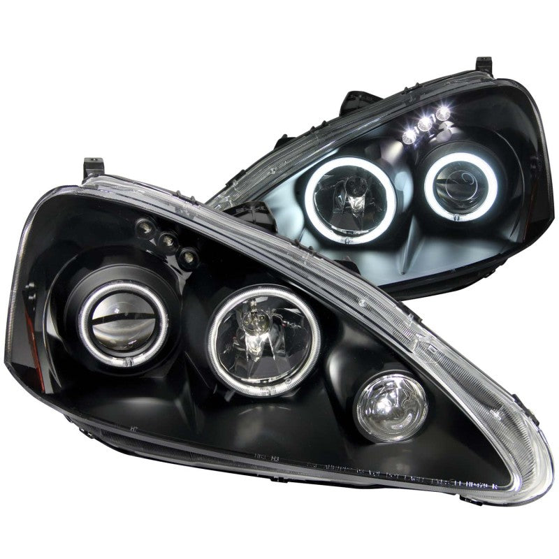 ANZO 2005-2006 Acura Rsx Projector Headlights w/ Halo Black - 121197-C-Dub Tech