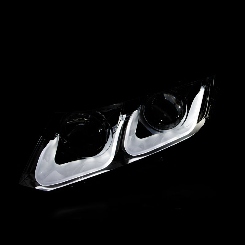 ANZO 2012-2015 Honda Civic Projector Headlights w/ U-Bar Black - 121479-C-Dub Tech