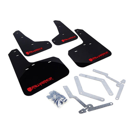 Rally Armor Black Mud Flap With Red Logo and Altered Font Ford Focus ST 13-20