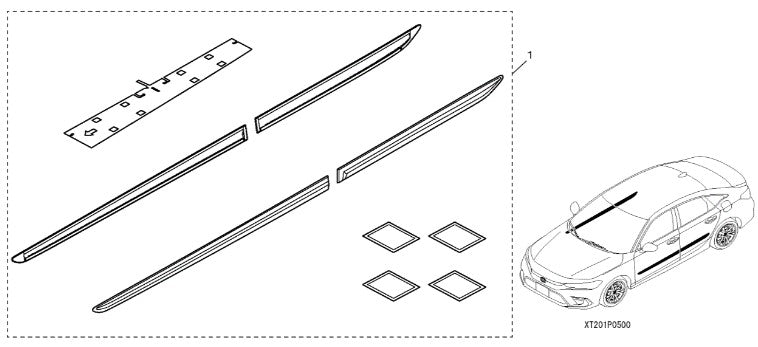 Genuine Honda Civic 2022+ Body Side Molding