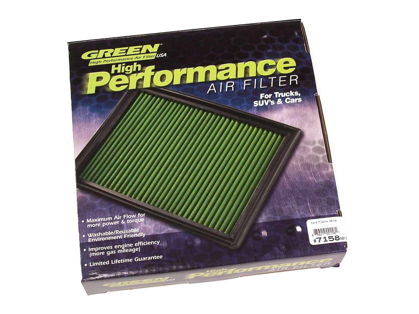 7158 Green Filter Air filter - Ford Fiesta, Fiesta ST, B-Max, Mazda 2-C-Dub Tech