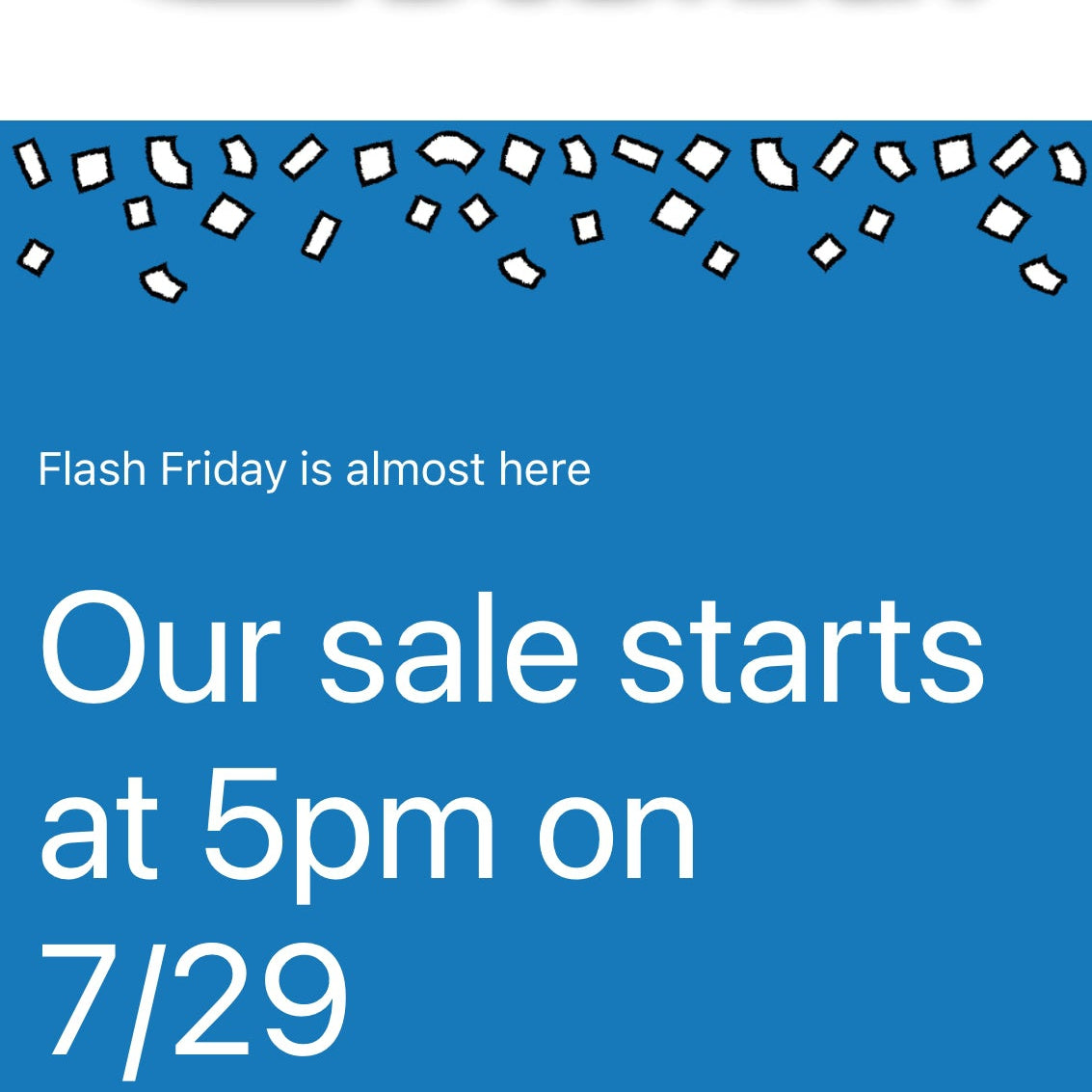 Flash Friday sale