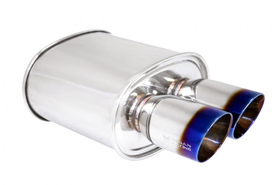 Universal Exhaust M-VO Muffler Dual Burnt Tips - MR-MU-MVO-2 - MR-MU-MVO-2